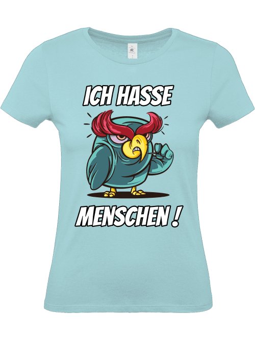 Ich hasse Menschen! Eule T-Shirt für Frauen - CordNinja