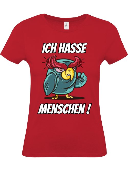 Ich hasse Menschen! Eule T-Shirt für Frauen - CordNinja