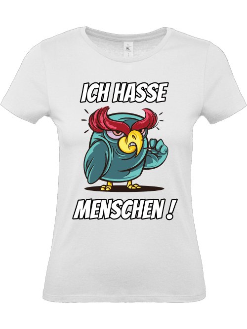 Ich hasse Menschen! Eule T-Shirt für Frauen - CordNinja